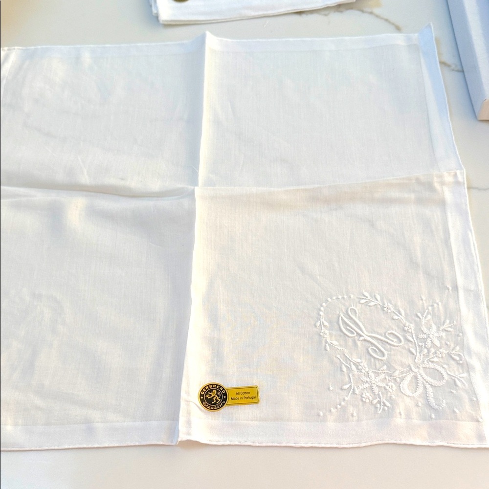 White Embroidered Handkerchief